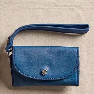 Free People Blue Leather Wristlet Wallet - Women's Small Wallet